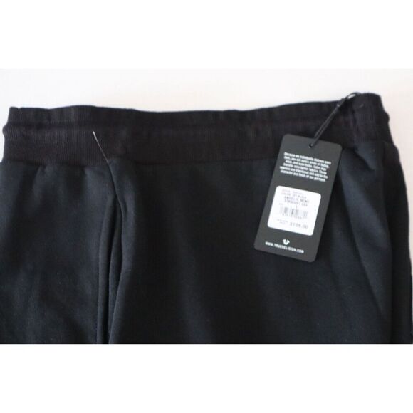 True Religion WMN Sz L Black Metallic Wing Horseshoe Straight Leg Sweatpants - Picture 5 of 14
